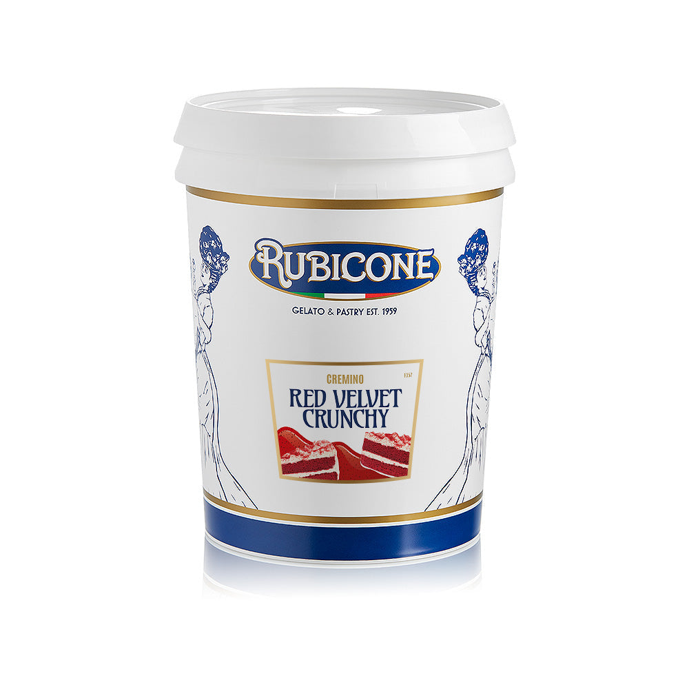 Crunchy Red Velvet Spreadable Filling Cream - Cremino Red Velvet Crunchy - 5 KG Bucket - Rubicone Canada - Ships Free Within Canada on Orders Above CAD $199