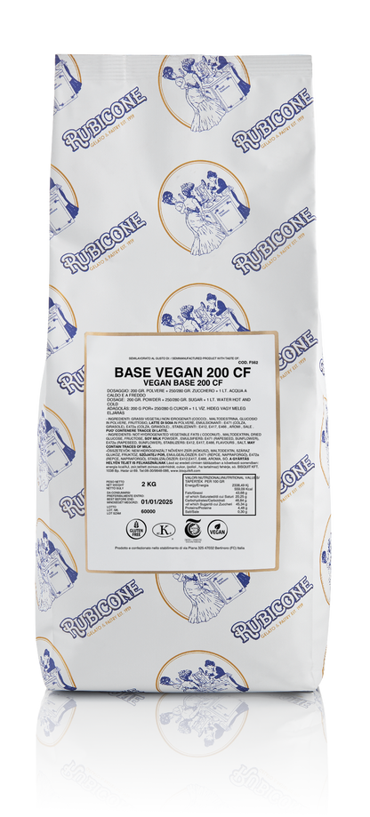 Vegan READYBASE 200 C/F - All in One Complete Gelato Base - Case of 8 x 2 KG bags - Suitable for both Hot and Cold Process - Rubicone Canada - Ships Free Within Canada on Orders Above CAD $199
