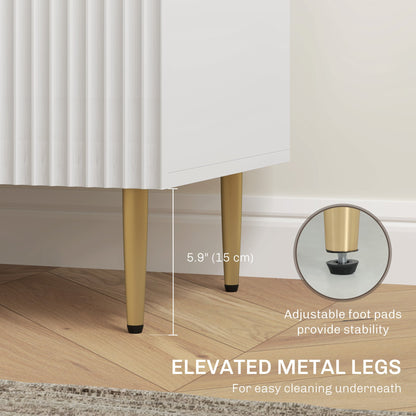 Buffet de cuisine moderne/Meuble de couloir Ellis avec 3 tiroirs - Blanc