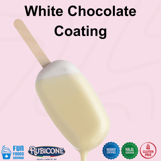 White Chocolate Cone Dip Coating - 1.5 KG Bucket - Rubicone Canada - Ships Free Within Canada on Orders Above CAD $199