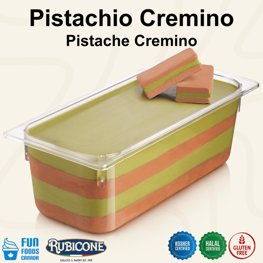 Pistachio Spreadable Filling Cream - Cremino Pistachio - 5 KG Bucket - Rubicone Canada - Made in Italy - Ships Free Within Canada on Orders Above CAD $199