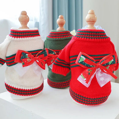 Holiday Gift Box Dog Sweater | Christmas Dog Knitwear
