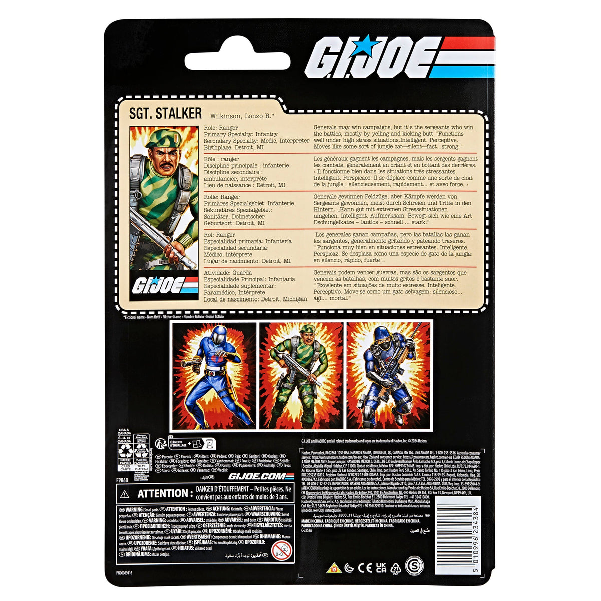 G.I. Joe Collection Classique Rétro Carte Sergent Stalker