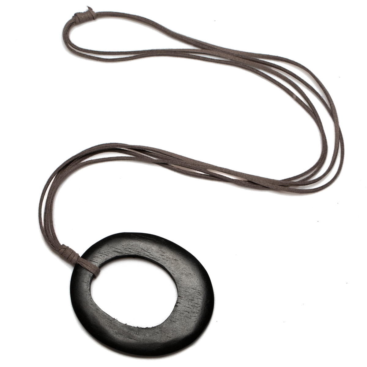 Pendentif ovale simple sur suède
