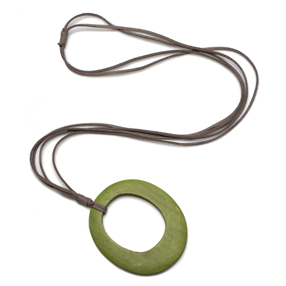 Pendentif ovale simple sur suède
