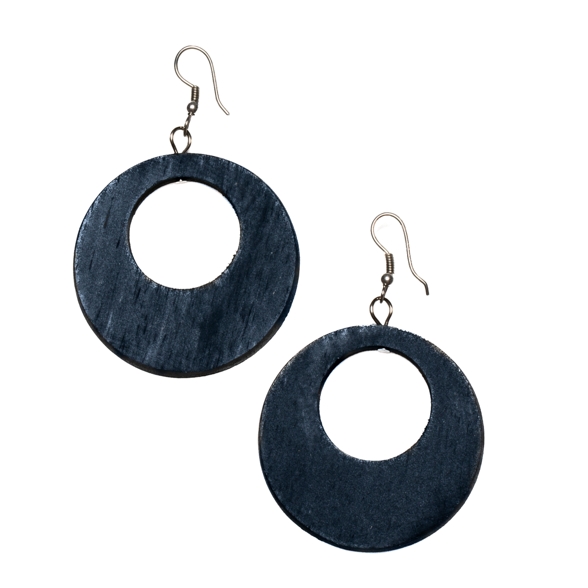 Round Wooden Hoop Earring
