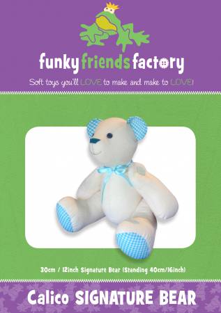 Patron Signature Bear Calico Teddy Bear par Funky Friends Factory
