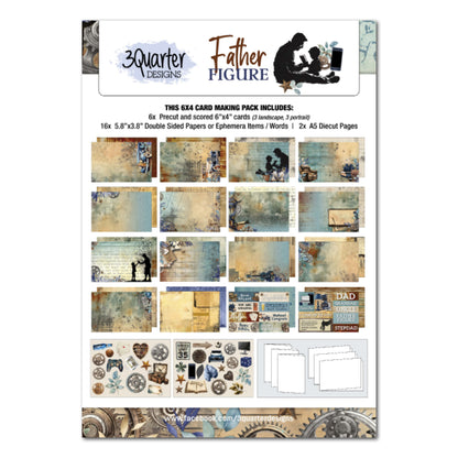Lot de 3 cartes 6x4 3Quarter Designs Father Figure