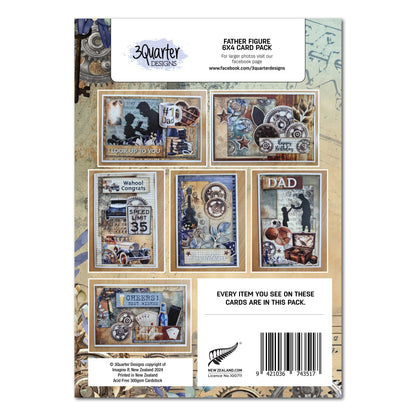 Lot de 3 cartes 6x4 3Quarter Designs Father Figure