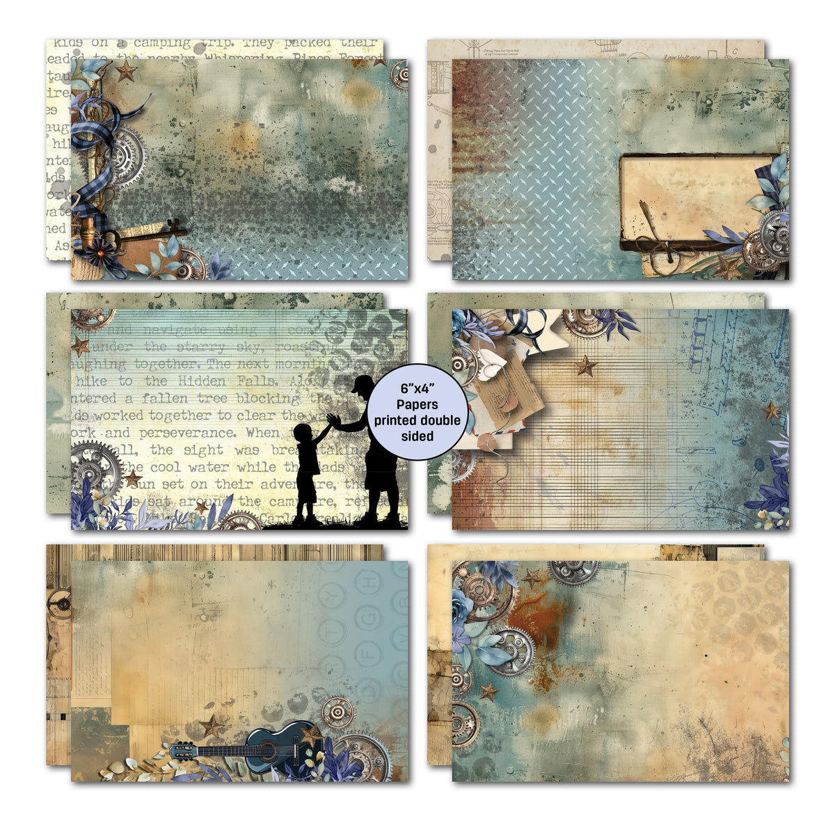 Lot de 3 cartes 6x4 3Quarter Designs Father Figure