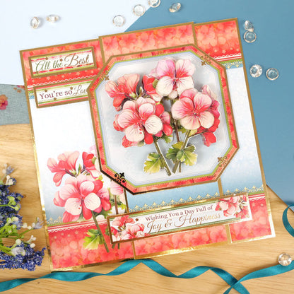En Pleine Floraison - Kit de Décoration Grand Format Délices Floraux - Géraniums Rêveurs