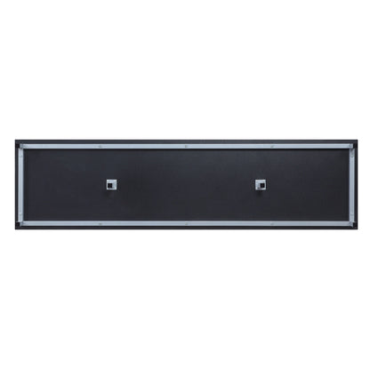 Firey 60" TV Stand/Fireplace with Glass Shelves - Black Gloss