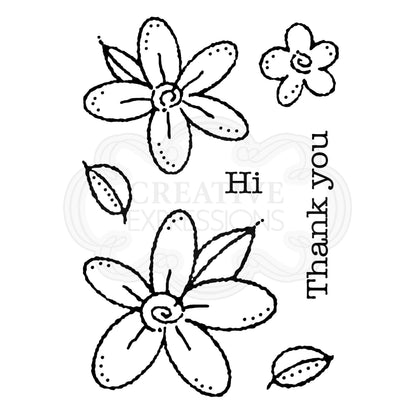 Tampon Woodware Clear Singles Marguerites 9,6 cm x 6,6 cm