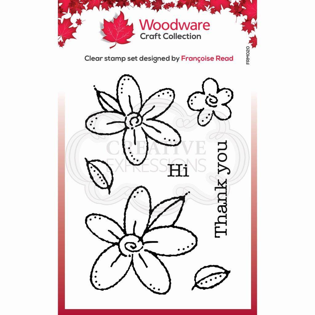 Tampon Woodware Clear Singles Marguerites 9,6 cm x 6,6 cm
