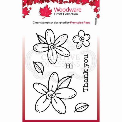 Tampon Woodware Clear Singles Marguerites 9,6 cm x 6,6 cm