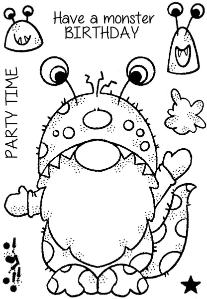 Woodware Clear Singles Monster Gnome 4 po x 6 po Jeu de Tampons