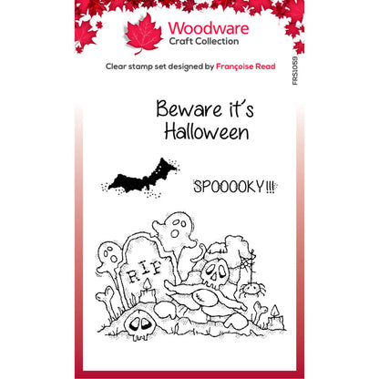 Woodware Clear Singles Spooky Night 4 in x 6 in Stamp Set