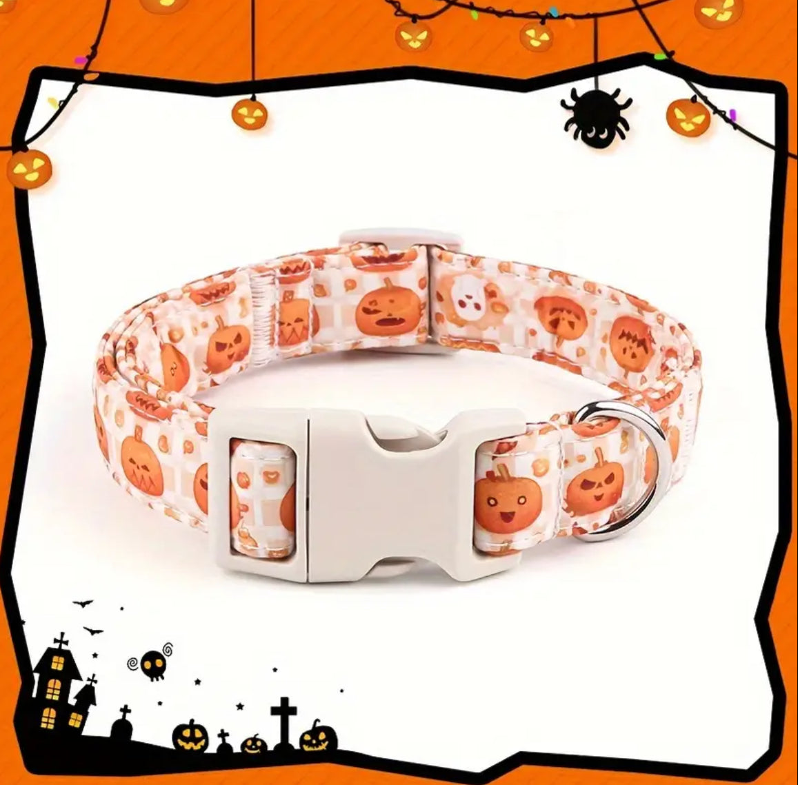 Collier pour chien citrouille | Collier pour chien Halloween