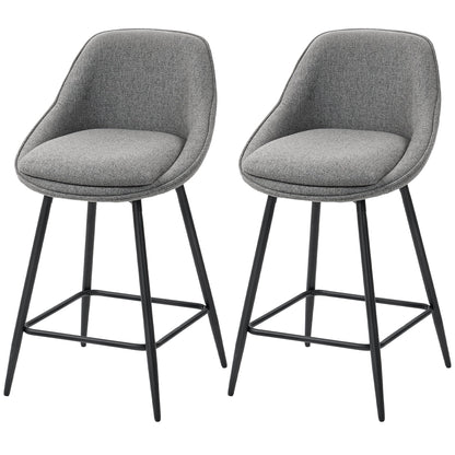 Reece 26" Counter Height Stools with Swivel and Backrest-Set of 2-Dark Grey