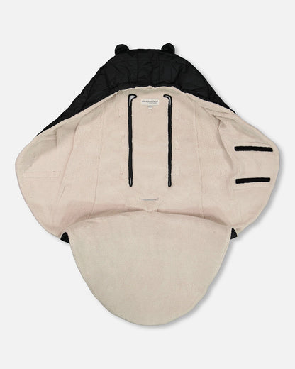 Couverture douillette noire pour siège auto et poussette