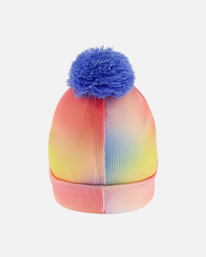 Bonnet torsadé imprimé aquarelle multicolore