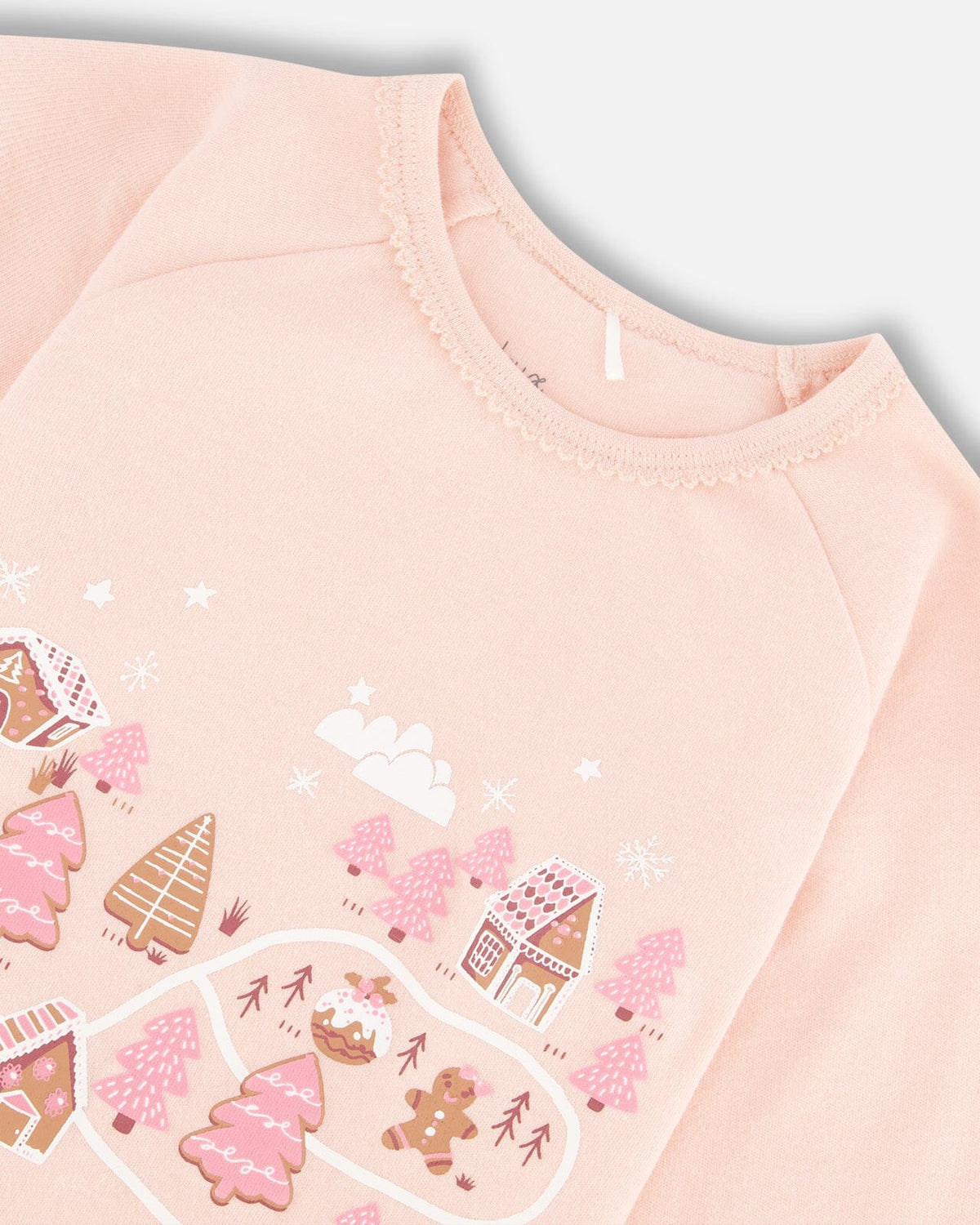 Ensemble de pyjama deux pièces en coton biologique, Rose Biscuits de Noël