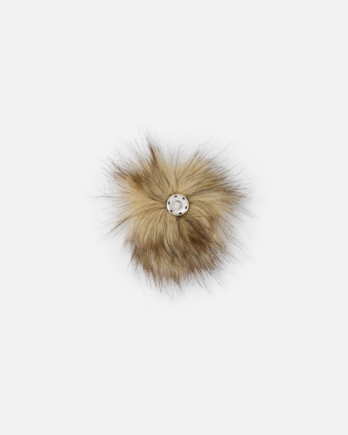 Pompom en fausse fourrure beige pour bonnet
