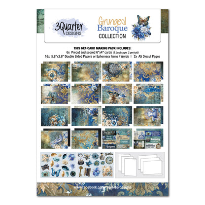 3Quarter Designs Grunged Baroque  6x4 Card Pack