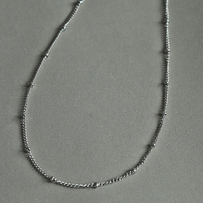 GENOA Beaded Silver Chain Necklace