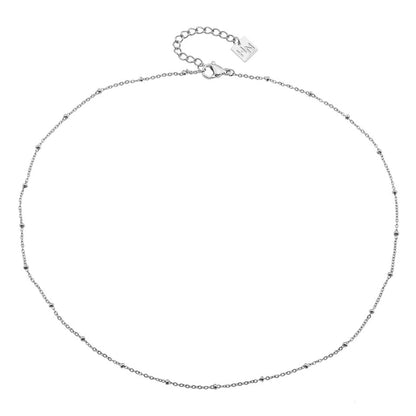 GENOA Beaded Silver Chain Necklace