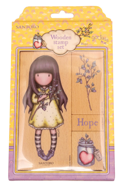 SAN Tampon en caoutchouc Gorjuss - Be Kind Hope 105x148x15mm 4 pièces n°578