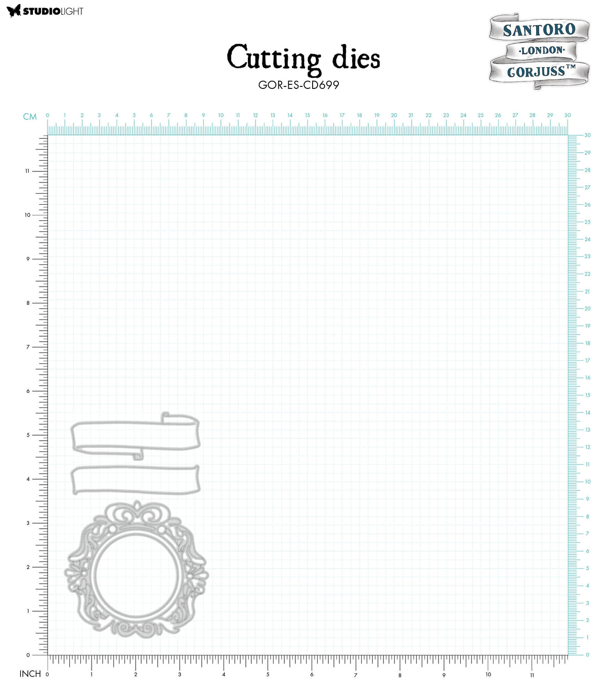SAN Matrices de coupe Volute et Cadre orné Gorjuss Essentials 82x129x2mm 4 PC nr.699