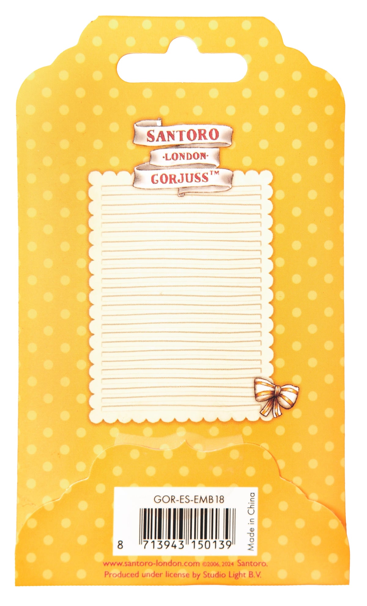 SAN Classeur de gaufrage rayures Gorjuss Essentials 1 PC