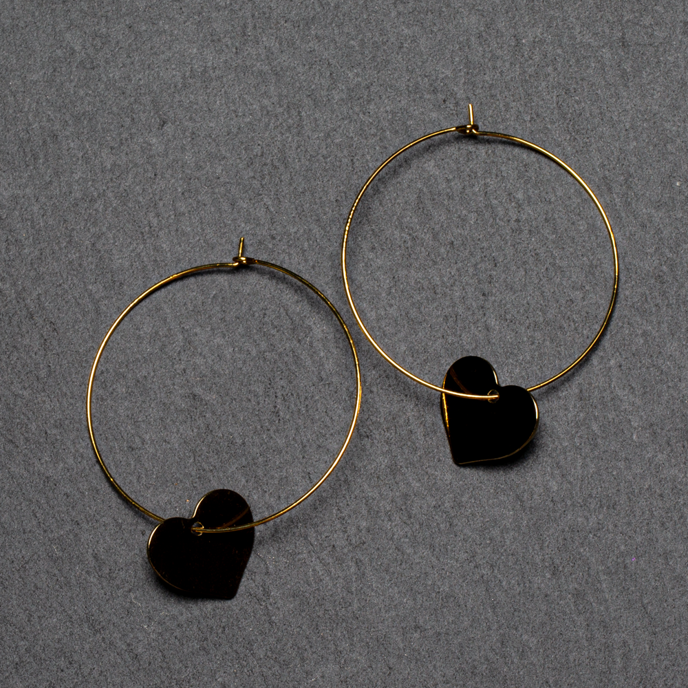 Boucles d'oreilles créoles cœur plaqué or