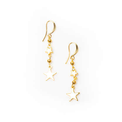 Star Drop Earring In Gold Plate