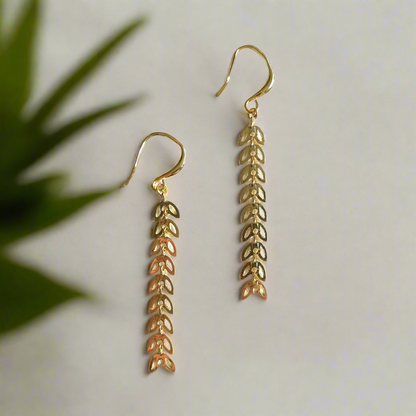 Boucles d'oreilles Pétale tombant - Plaqué or