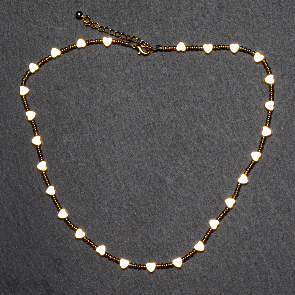 Short Heart Necklace In Gold Plate