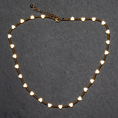 Short Heart Necklace In Gold Plate