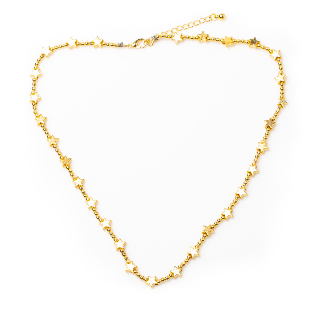 Court collier étoile en plaqué or