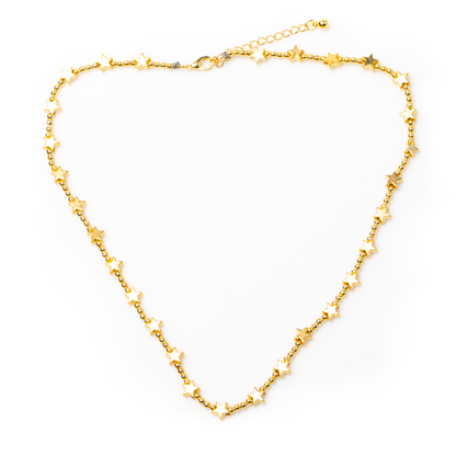 Court collier étoile en plaqué or