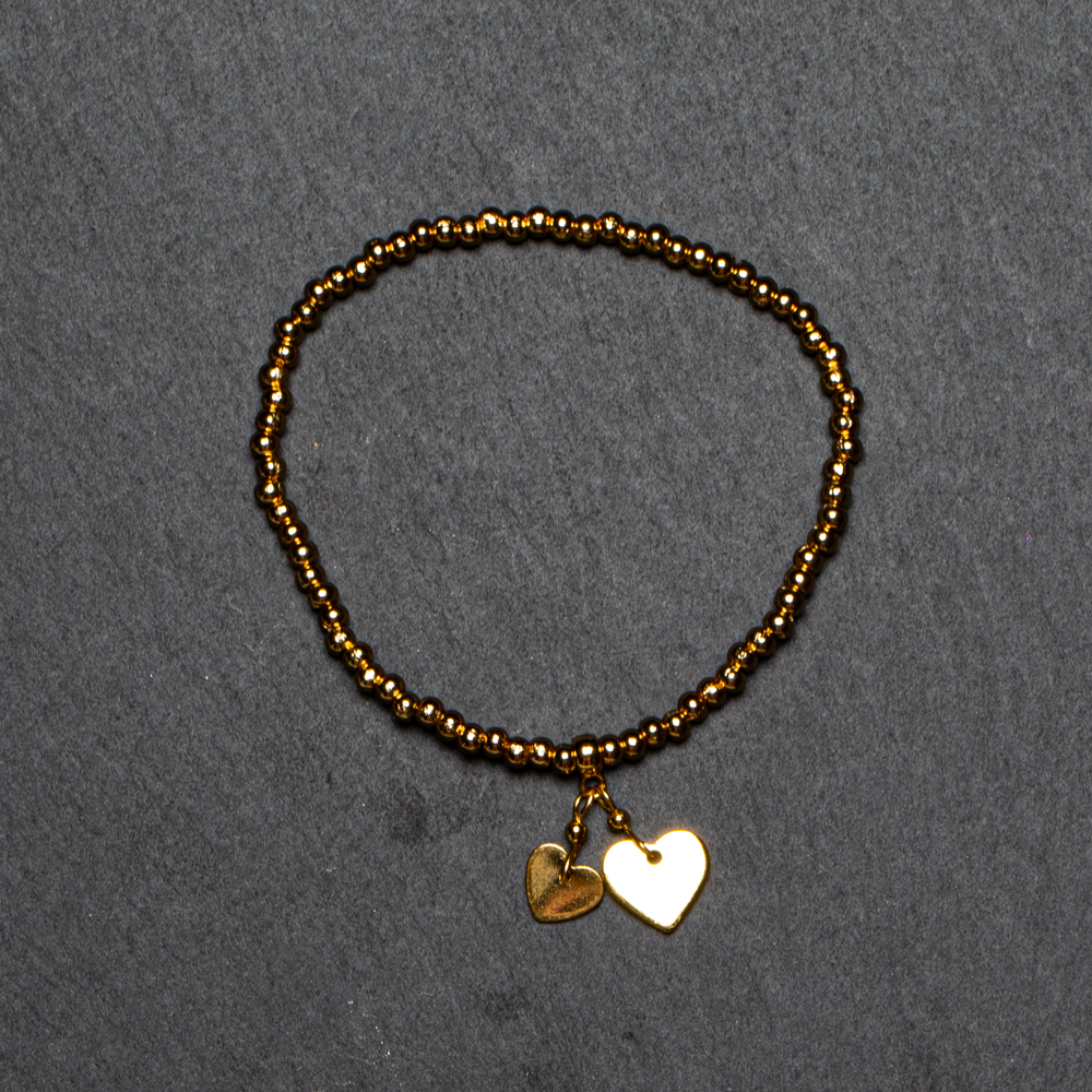 Bracelet de charme élastique plaqué or