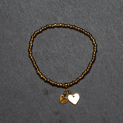 Bracelet de charme élastique plaqué or