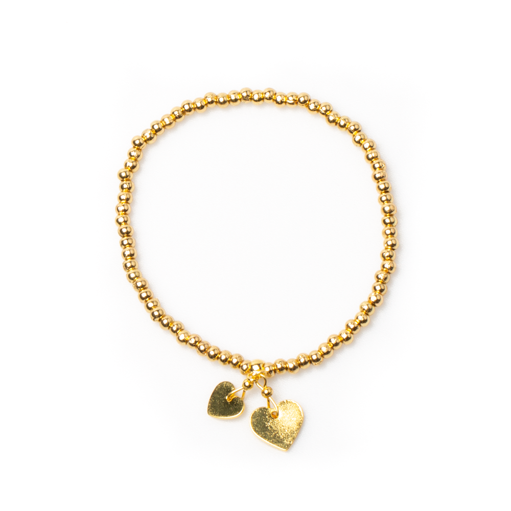 Bracelet de charme élastique plaqué or