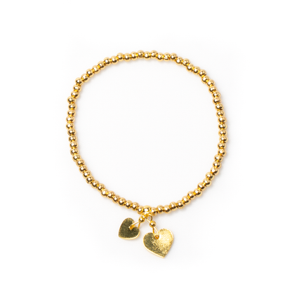 Bracelet de charme élastique plaqué or