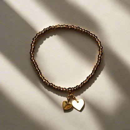 Bracelet de charme élastique plaqué or