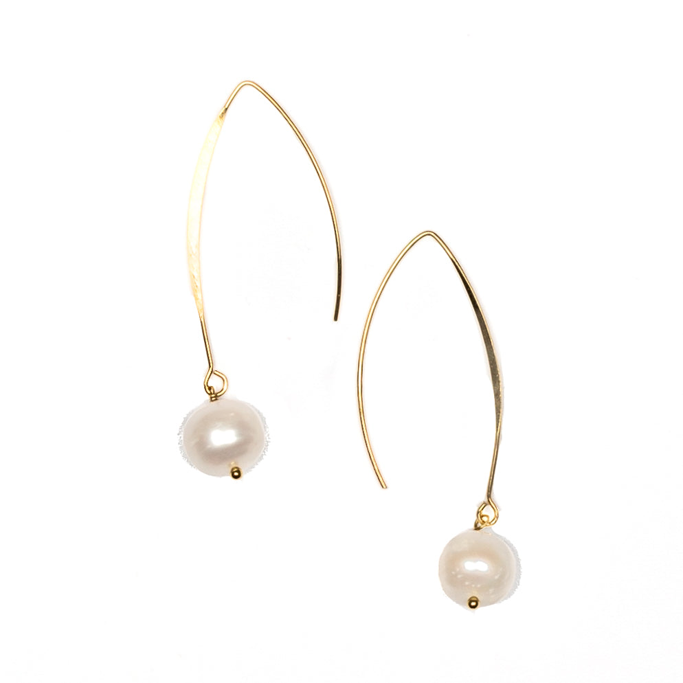 Boucles d'oreilles pendantes perles - Plaqué or