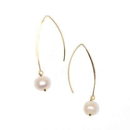 Boucles d'oreilles pendantes perles - Plaqué or