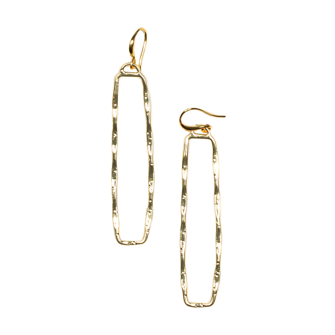 Boucles d'oreilles pendantes rectangulaires - Plaqué or