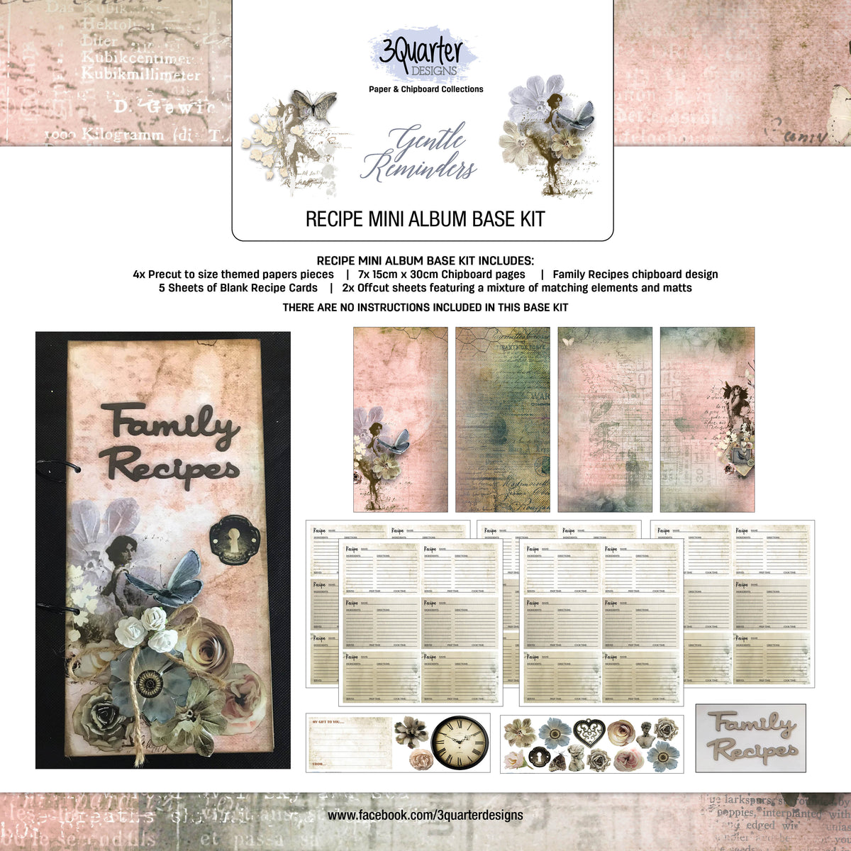Kit de base mini album 3Quarter Designs Gentle Reminders