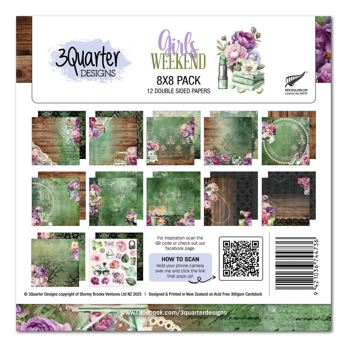 3Quarter Designs Girls Weekend  8x8 Paper Pack